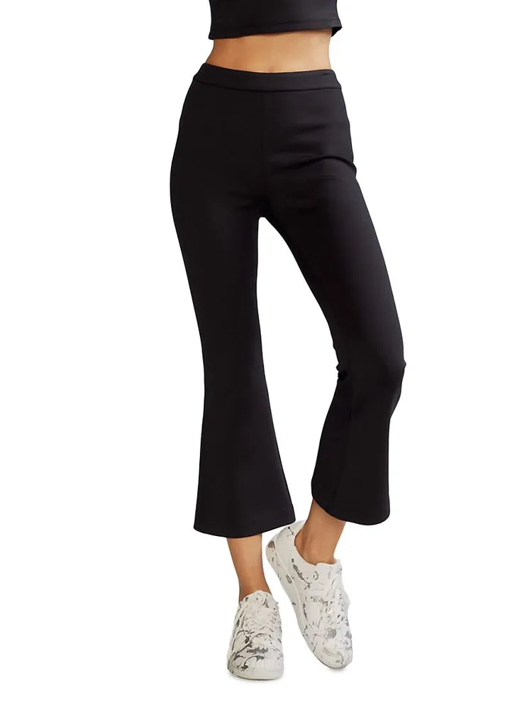 Bonded Cropped Flare Pants