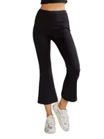 Bonded Cropped Flare Pants