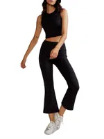 Bonded Cropped Flare Pants