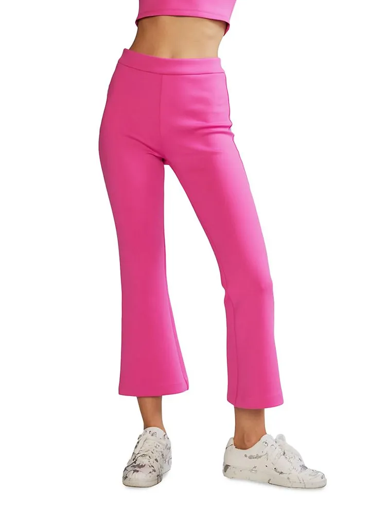 Bonded Cropped Flare Pants