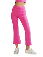 Bonded Cropped Flare Pants