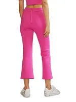 Bonded Cropped Flare Pants