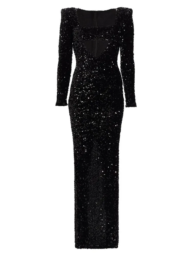 Charleston Cut-Out Sequined Gown