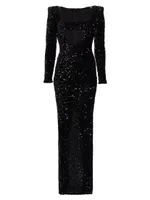 Charleston Cut-Out Sequined Gown