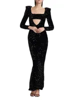 Charleston Cut-Out Sequined Gown