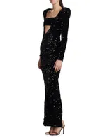 Charleston Cut-Out Sequined Gown