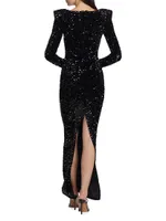 Charleston Cut-Out Sequined Gown