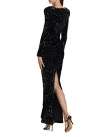 Charleston Cut-Out Sequined Gown