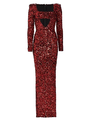 Charleston Cut-Out Sequined Gown