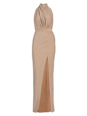 Tara Draped Open-Back Gown