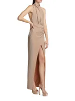 Tara Draped Open-Back Gown