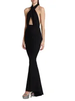 Kyle Speckled Halter Mermaid Gown