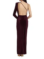 Sean Velvet One-Shoulder Gown