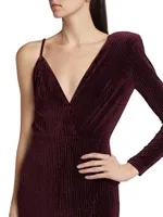 Sean Velvet One-Shoulder Gown