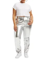 Good Icon Metallic Faux Leather Pants