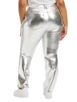 Good Icon Metallic Faux Leather Pants