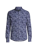 Calsing Slim-Fit Floral Knit Sportshirt