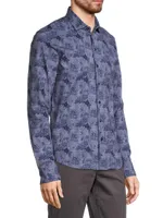 Calsing Slim-Fit Floral Knit Sportshirt