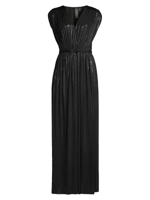 Athena Sheen Belted Gown