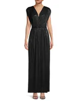 Athena Sheen Belted Gown