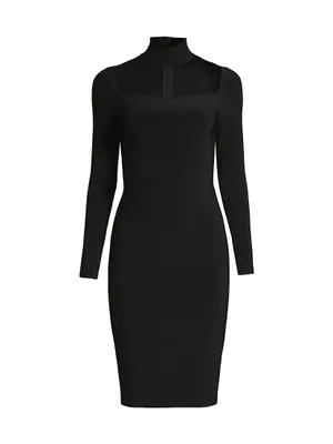 Turtleneck Cut-Out Body-Con Dress