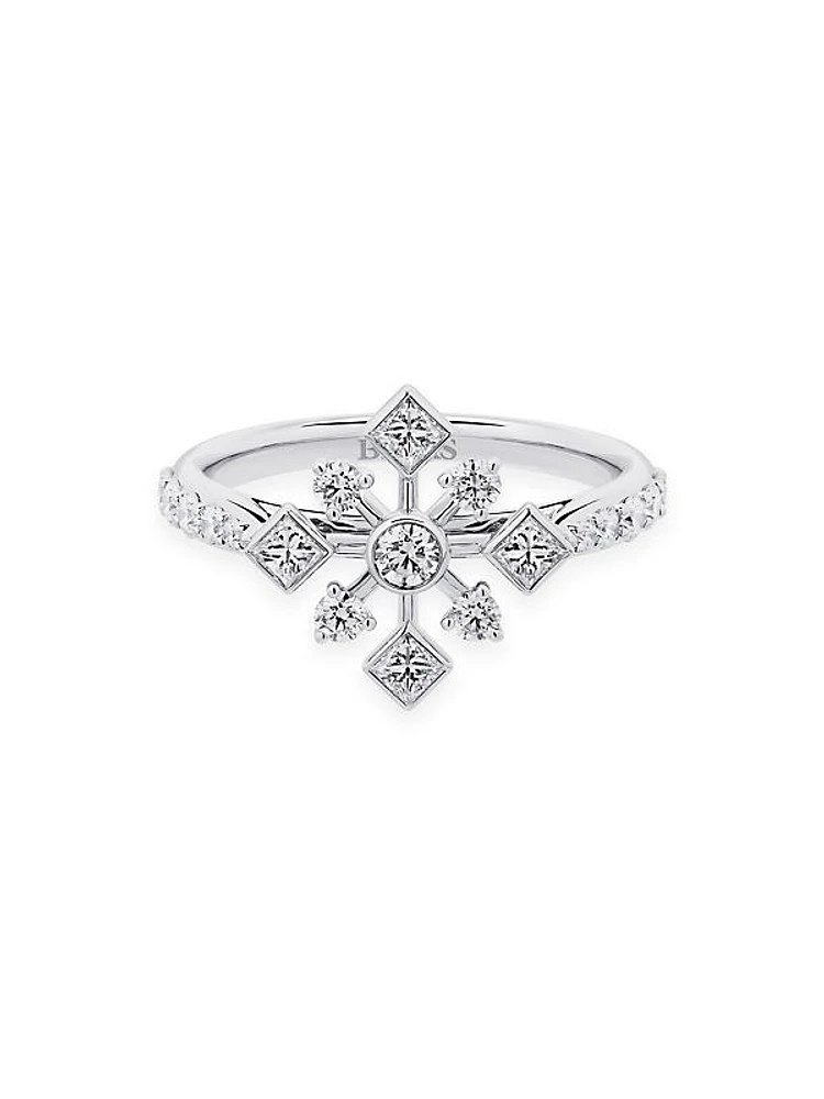 Snowflake 18K White Gold & 0.76 TCW Diamond Ring