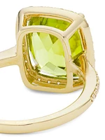 14K Gold, Diamond & Peridot Ring