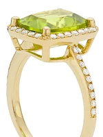 14K Gold, Diamond & Peridot Ring