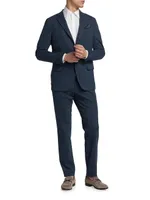 Slim-Fit Cotton-Blend Windowpane Suit