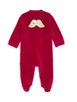 Baby Girl's Velour Angel Wing Footie