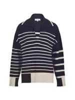 Paw Collared Stripe Sweater