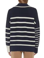 Paw Collared Stripe Sweater