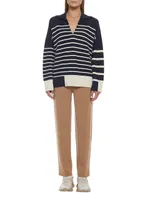 Paw Collared Stripe Sweater