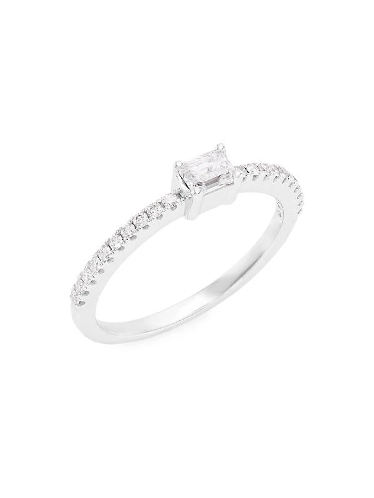 14K White Gold & 0.42 TCW Diamond Ring