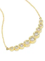 14K Yellow Gold & 0.5 TCW Diamond Bar Pendant Necklace