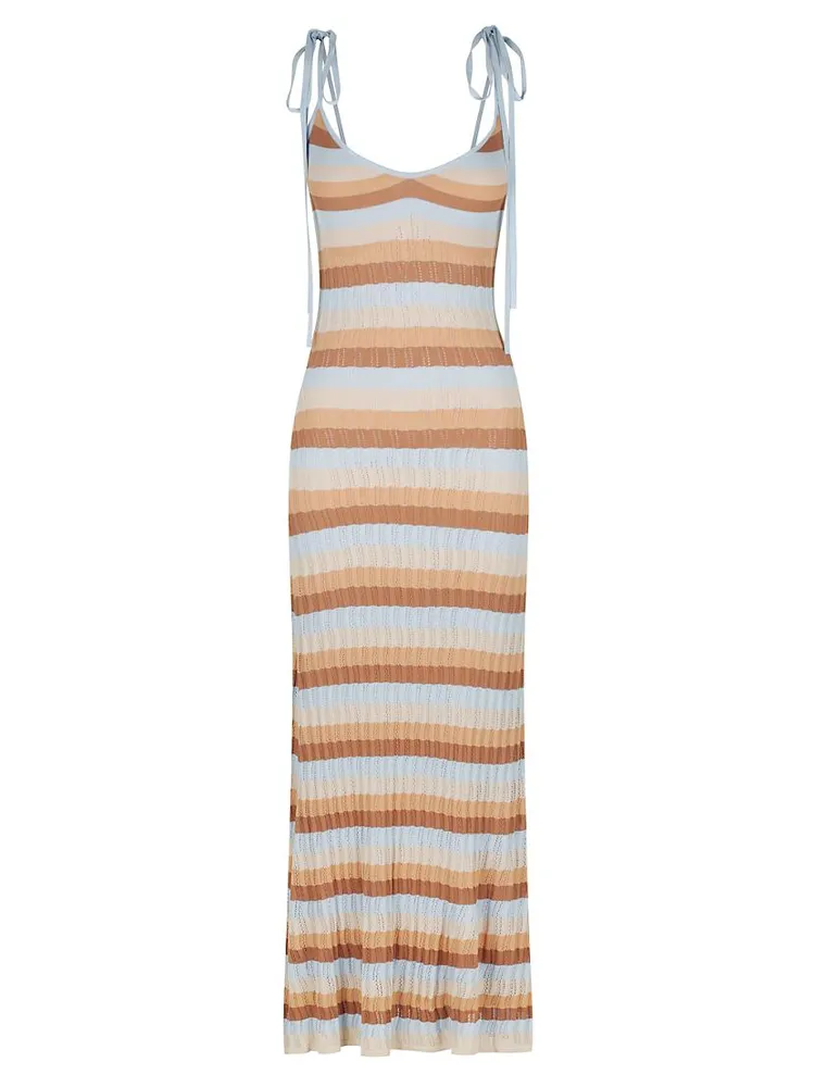 Freddie Striped Rib-Knit Maxi Dress