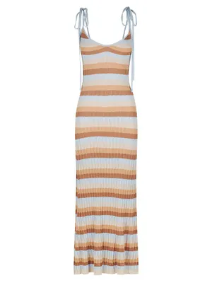 Freddie Striped Rib-Knit Maxi Dress