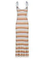 Freddie Striped Rib-Knit Maxi Dress