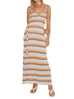 Freddie Striped Rib-Knit Maxi Dress