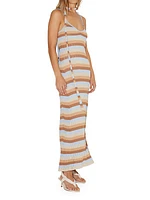 Freddie Striped Rib-Knit Maxi Dress