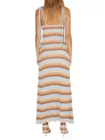 Freddie Striped Rib-Knit Maxi Dress