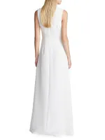 Rene V-Neck Crepe Gown