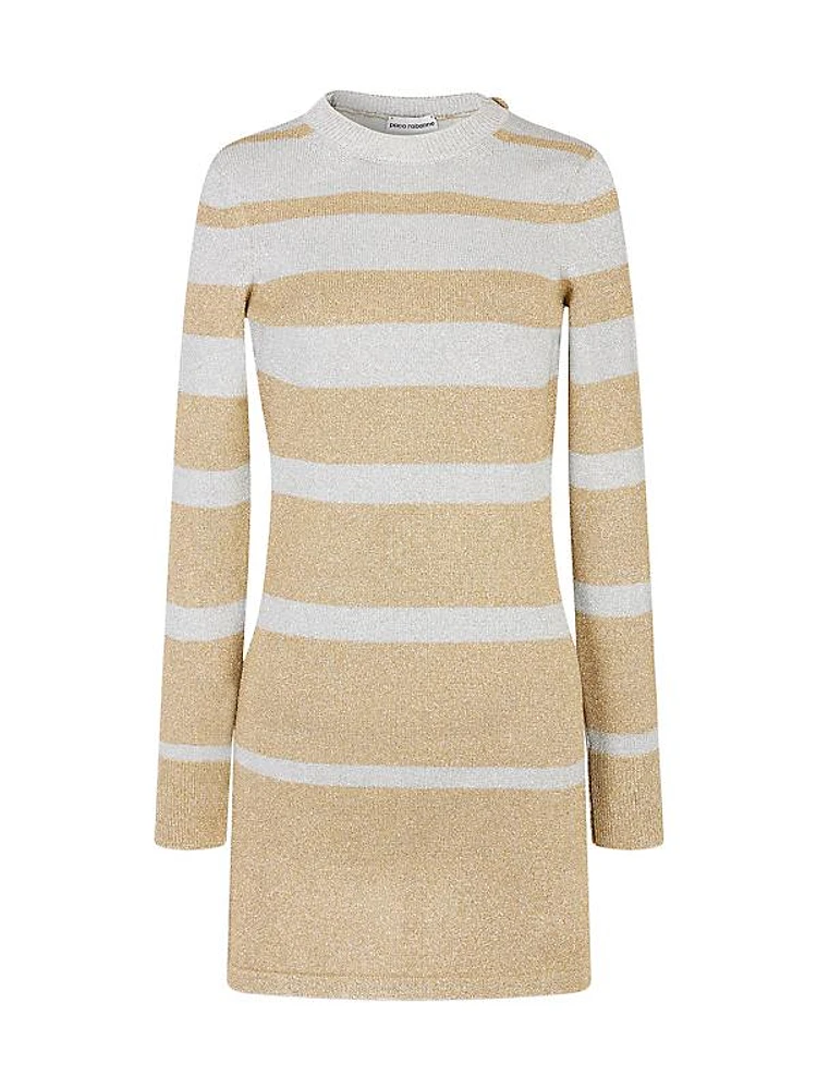 Metallic Stripe Sweaterdress