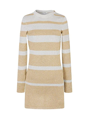 Metallic Stripe Sweaterdress