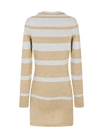 Metallic Stripe Sweaterdress