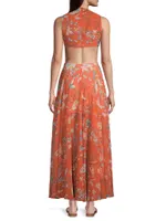 Floral Cut-Out Cover-Up Maxidress