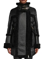 Belgravia Shearling & Shell Down Puffer Coat