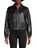 Leather Bomber Jacket