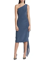 One-Shoulder Draped Sheath Dress