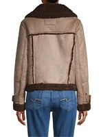 Zip-Front Faux Shearling Jacket